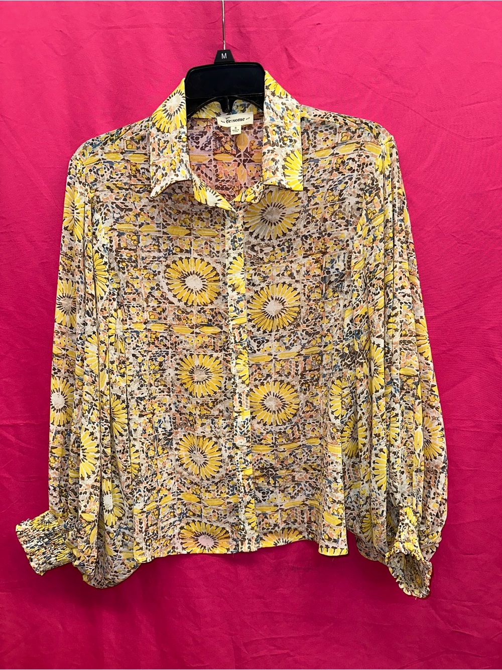 eesome Multicolor Floral Print Button-Up Top
